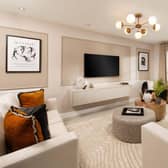 B&amp;DWS - The living room inside the Hemsworth show home at Knights View