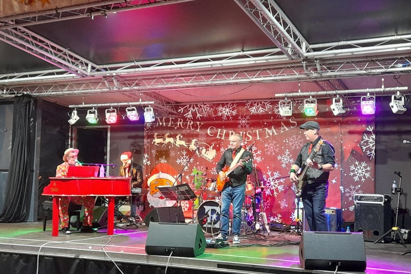 Eltonesque launched into “Step into Christmas” before continuing to wow the crowds at the Christmas switch on