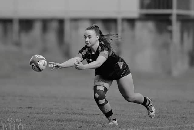 Tiegan Rider of Worksop in action on the rugby pitch.