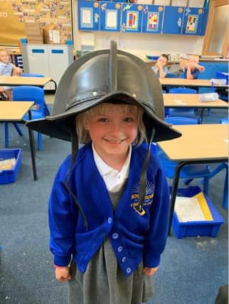 A pupil at Norbridge Academy dresses up for a history lesson.