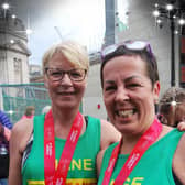 Jane Ramsden, left, and Angela Preston raised more than £5,500 for the Lincolnshire And Nottinghamshire Air Ambulance when they ran the London Marathon in 2019.