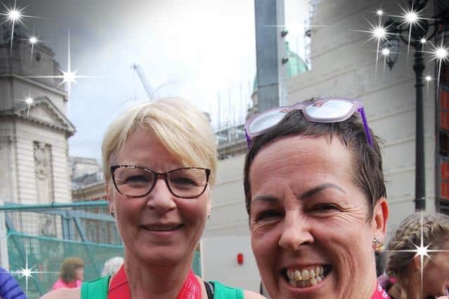 Jane Ramsden, left, and Angela Preston raised more than £5,500 for the Lincolnshire And Nottinghamshire Air Ambulance when they ran the London Marathon in 2019.
