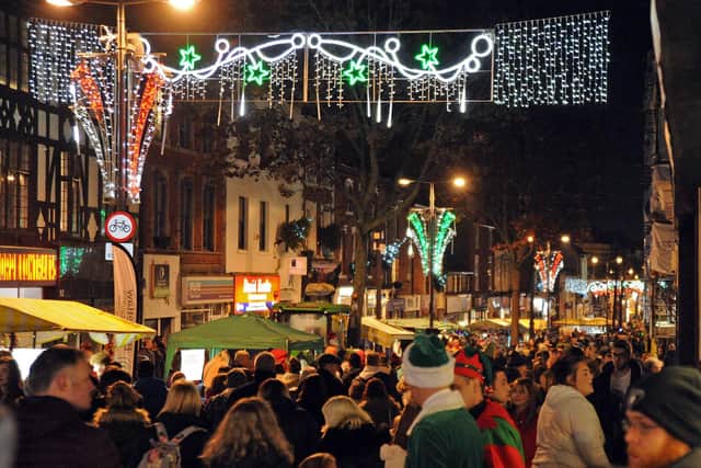 Details of this year's Christmas lights switch on in Worksop have been released. Pictured is the lights in 2018.