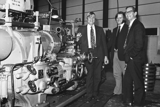 The Howard Rotovators Factory in January 1974 as it got ready for full production in a new custom built factory on the Wear Industrial Estate, Washington. Who do you recognise in the photo?