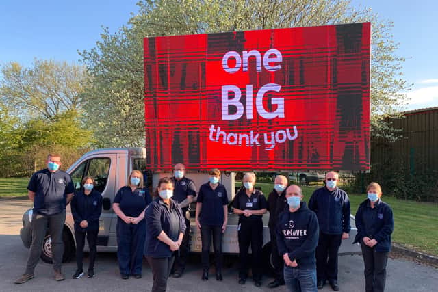 Community First Responder coordinator Martyn Johnson (centre right) with team members including Karen Hibbert (centre left).
