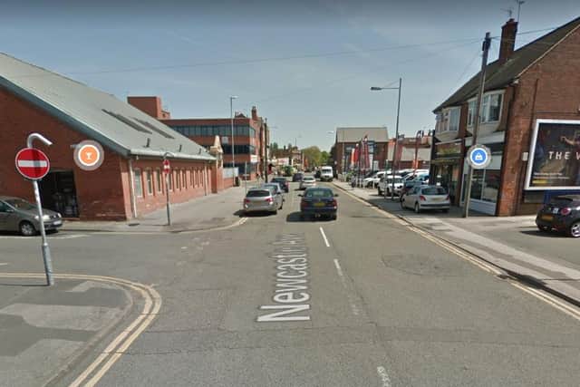 The injured man was seen walking along Newcastle Avenue, in Worksop on Sunday morning.