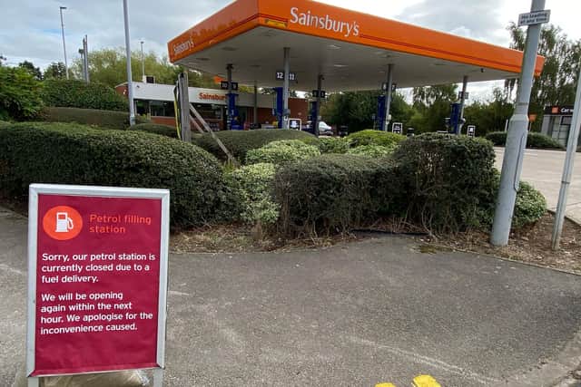Sainsbury's petrol station in Highgrounds Road, Worksop, closed on Saturday due to a 'fuel delivery'.
