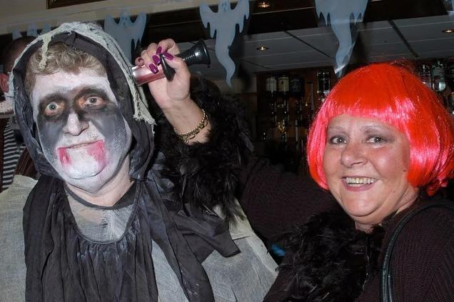 Dave and Denise Wroblewski support the Manton Club's Halloween bonfire night, raising proceeds for the upcoming Christmas party