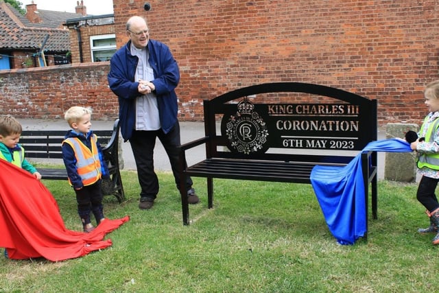 Unveiling the bench.