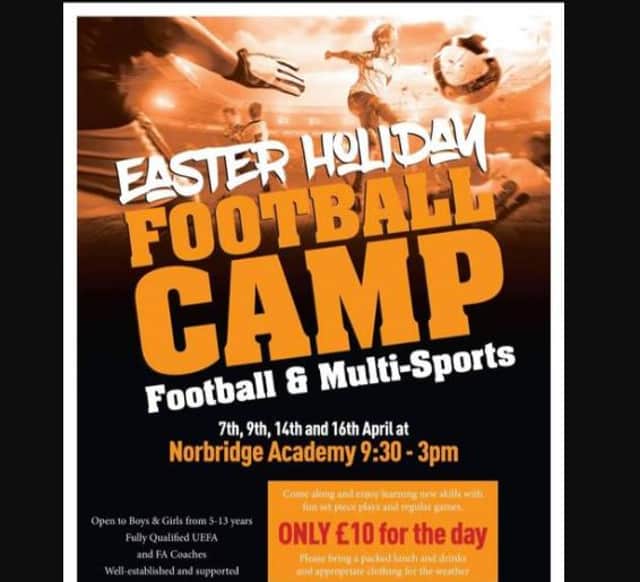 A football camp is being held in Worksop over the Easter holidays