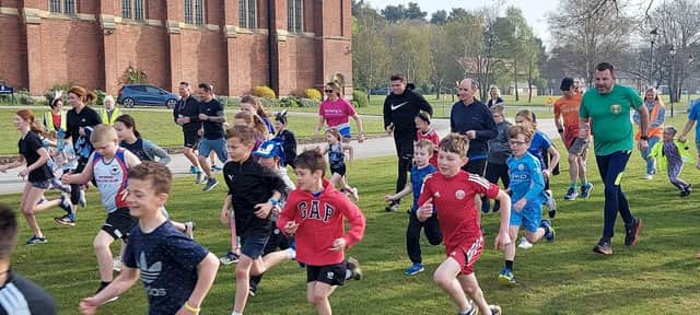 Runners in action at the Worksop College Junior ParkRun.