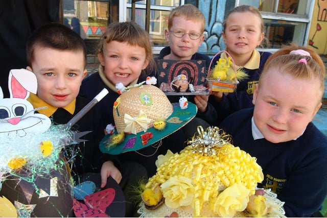 Easter Bonnet parade winners at Manton Primary School, in Kingston Road. Daniel Brown, aged four, Paige Cottingham, six, Karl Harrison, 10, Leah Hardy, nine and Kayley Moore, aged six.