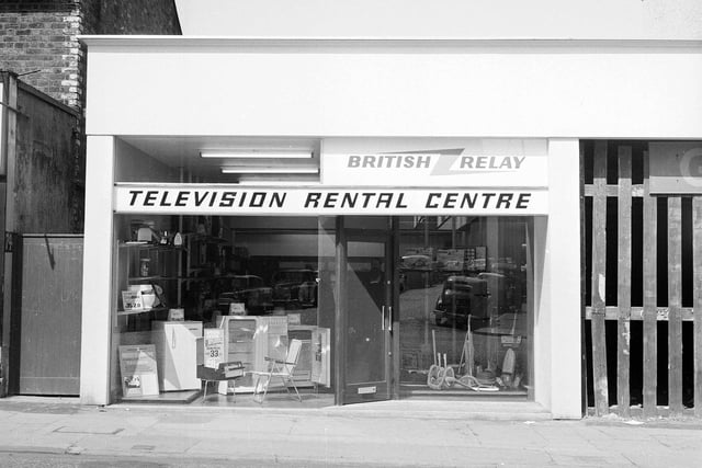 The British Relay Television Centre shop on Dalry Road in June 1965.