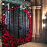 The Chapel of St Mary the Virgin, in Clumber Park, has been decorated in handmade poppies for Remembrance Day.