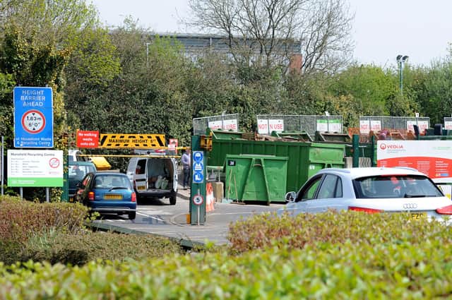 County recycling centres, like this one in Mansfield, are remaining closed for the time being. Photo: Anne Shelley