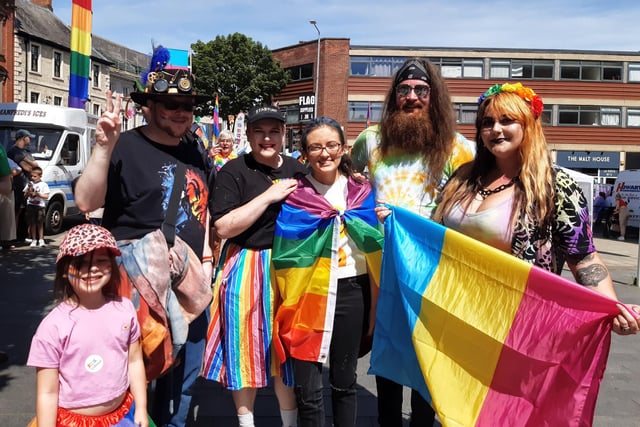The sun shone down on Worksop as people came together to support the LGBTQIA+ community.