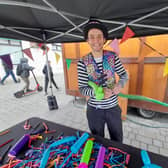 Retford Big Market Day started off with a popular balloon modelling workshop.