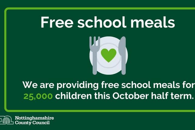 More than 25,000 school children across the county will receive 250,000 meals this October half-term