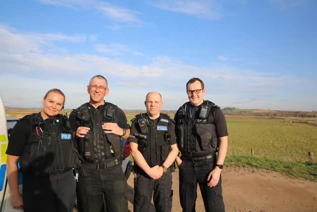 Pictured, from left, are Inspector Hayley Crawford, PC Pickersgill, PC Martin and Sgt Talbot