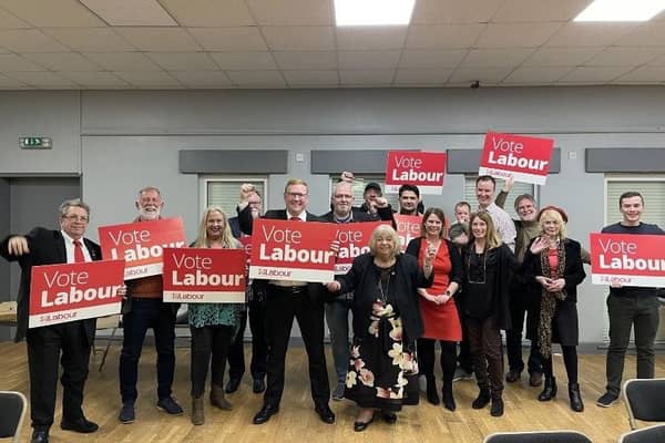 Coun Dominic Beck with supporters after he was chosen as Labour's prospective parliamentary candidate for Rother Valley.
