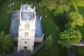 Drone footage of Carlton in Lindrick church