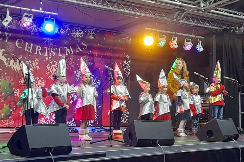 Children were among the performers taking to the stage at the Retford Christmas switch on event