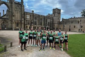 Worksop Harriers ready for the County 5k Championships at Newstead Abbey.