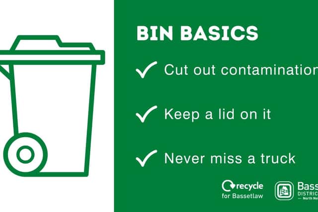 Bassetlaw Council release these three 'Bin Basics'.