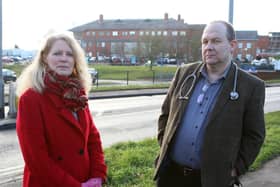 Dr Simon Taylor and councillor Jo White led a rally outside Bassetlaw Hospital on January 27.
