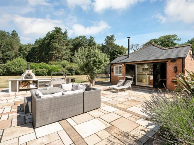 The attractive terrace outside the annexe.