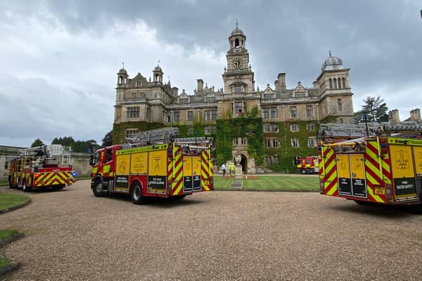 Firefighters took part in a training exercise at Thoresby Hall Hotel