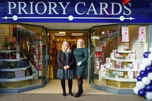 Priory Cards a new card shop opens in the Priory Centre, Worksop. Alison Galley and Ruth Smith.