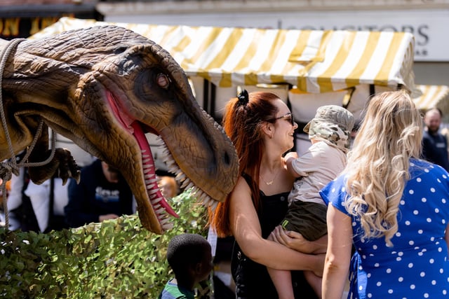 The dinosaurs were a little too realistic for some children at Dinosaur Discovery Day