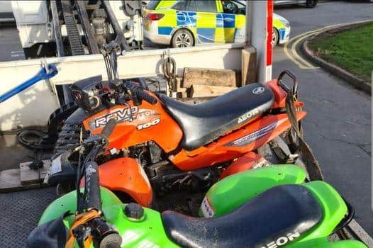 Officer seized two quad bikes as part of their operations.
