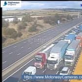 The M1 southbound is closed on all lanes.