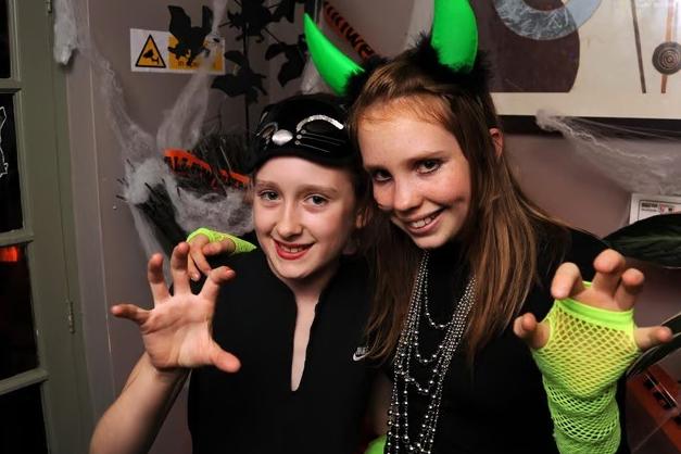Lauren Binney and Alicia Shuker enjoy the Halloween festivities at the Old Blue Bell pub on Park Street
