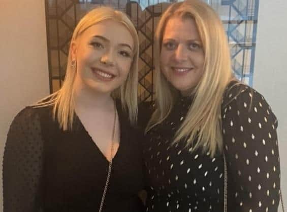 Macey and her mum Rebecca at the awards ceremony in Manchester.
