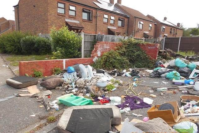 Almost five tonnes of fly-tipping dumped on Ely Backs, Manton that was cleaned up by Bassetlaw District Council.