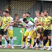 Worksop Town saw good chances go begging before they were beaten 1-0 by Oxford City. Pic: Graham Pool.