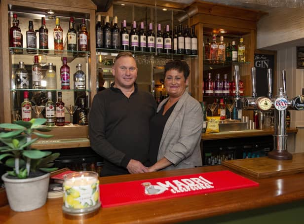 The proud new owners of The Blue Bell, Carlton-In-Lindrick, Mark and Angela Rawlins