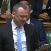 Bassetlaw MP Brendan Clarke-Smith addressing Boris Johnson at Prime Minister's Questions on October 20, 2021.