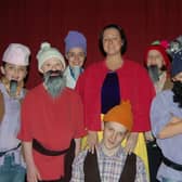 Cast members of Snow White and the Seven Dwarves rehearse for for a pantomime from Worksop Light Operatics. Year: 2008