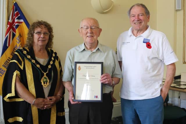 Jim Ruggles received an award by the Bassetlaw Council last year for his voluntary work with the Legion.