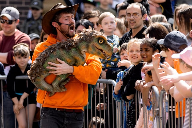 Crowds gathered to meet prehistoric pals