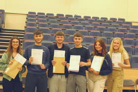 Students around the country are picking up their A-level results today. Pictured are students at Outwood Post 16 Centre.