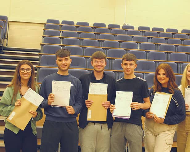 Students around the country are picking up their A-level results today. Pictured are students at Outwood Post 16 Centre.