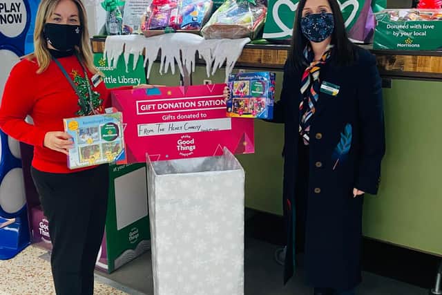 Rebecca Singleton, Morrisons Customers & Community Director who visited our store with Community Champion Victoria Brooks
