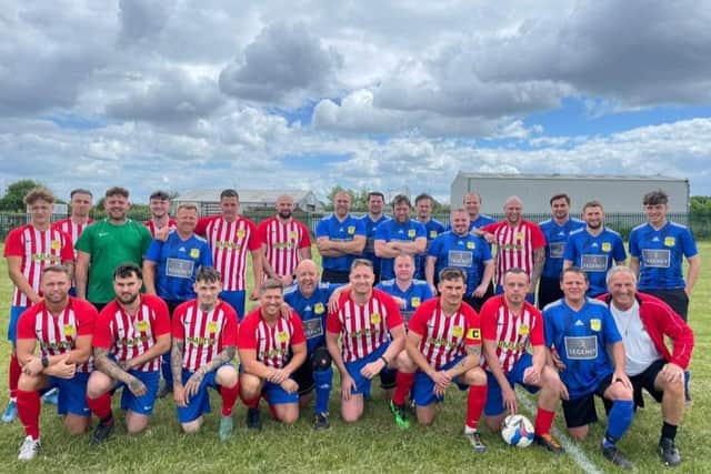 Teams - Jobbys 11 and Joseph’s Veterans played a football match for Andy's Man mental health charity