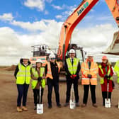 Officials meet at the site of the new B&Q warehouse and distribution centre at Symmetry Park, in Blyth.