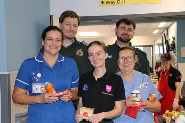 Staff members at Bassetlaw District General Hospital take a well-earned break at an event recognising their challenging work.